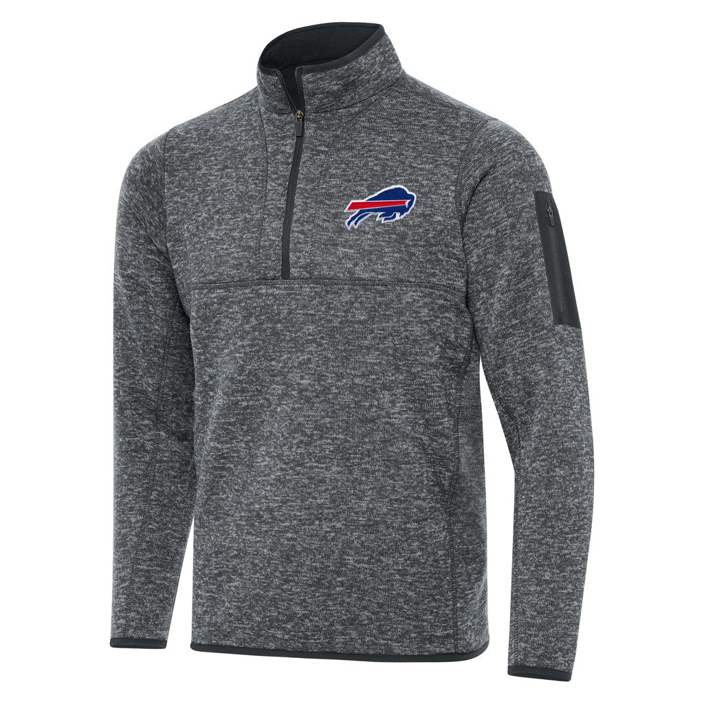 NFL Buffalo Bills Antigua Fortune 1/4 Zip Pullover Jacket - Charcoal