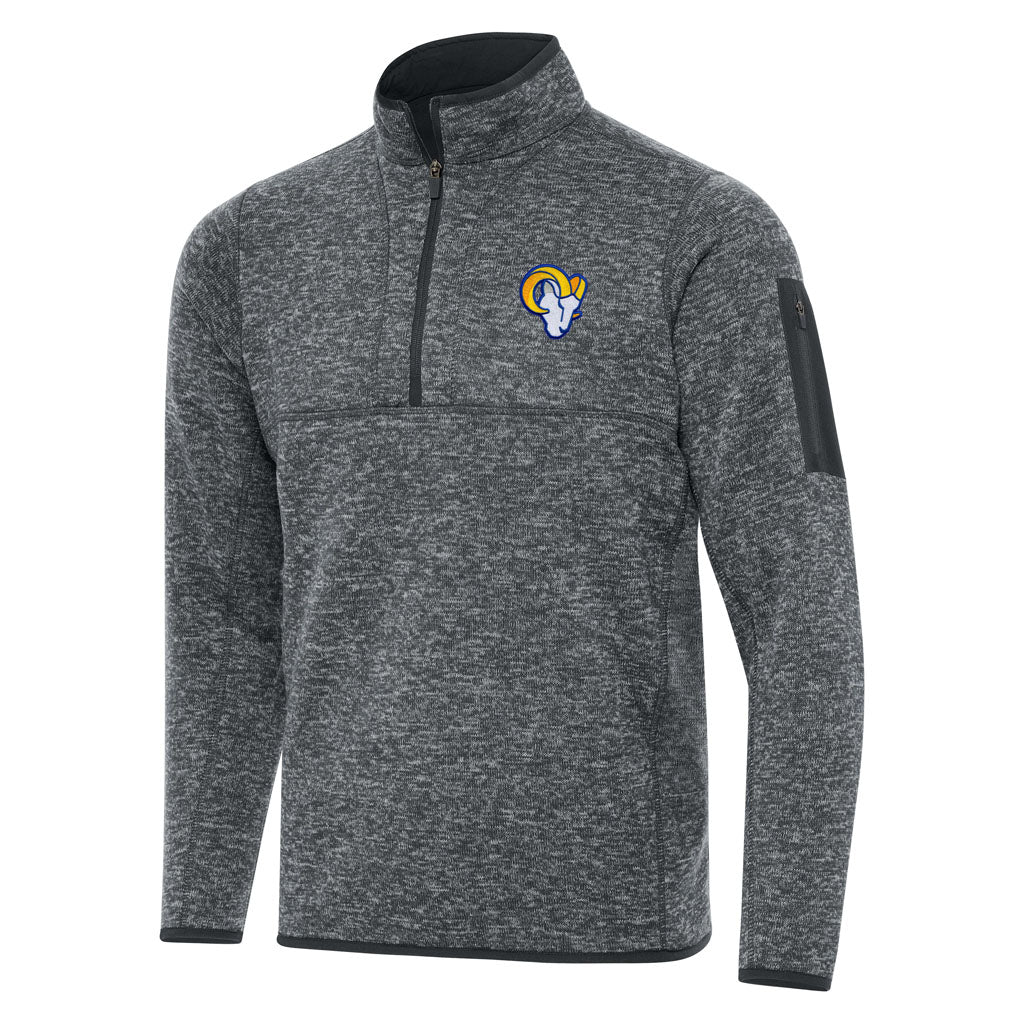NFL Los Angeles Rams Antigua Fortune 1/4 Zip Pullover Jacket - Charcoal