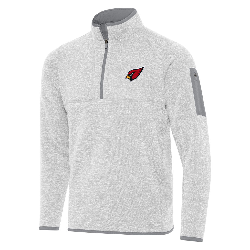 NFL Arizona Cardinals Antigua Fortune 1/4 Zip Pullover Jacket - Light gray