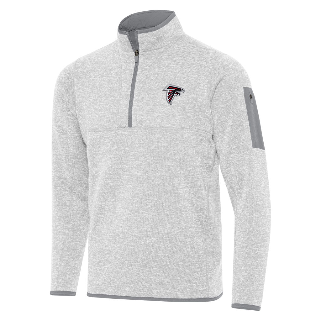NFL Atlanta Falcons Antigua Fortune 1/4 Zip Pullover Jacket - Light gray