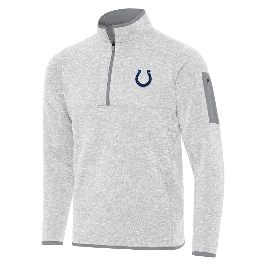 NFL Indianapolis Colts Antigua Fortune 1/4 Zip Pullover Jacket - Light gray