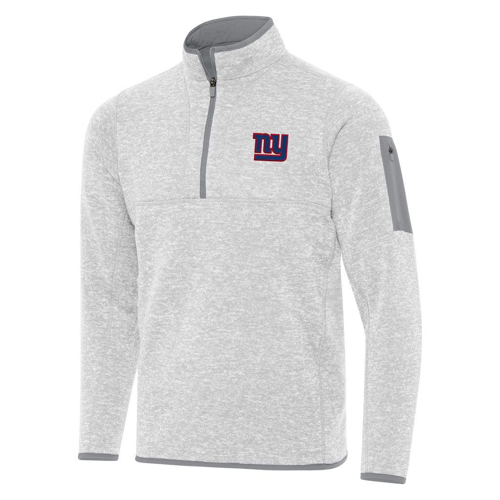 NFL New York Giants Antigua Fortune 1/4 Zip Pullover Jacket - Light gray