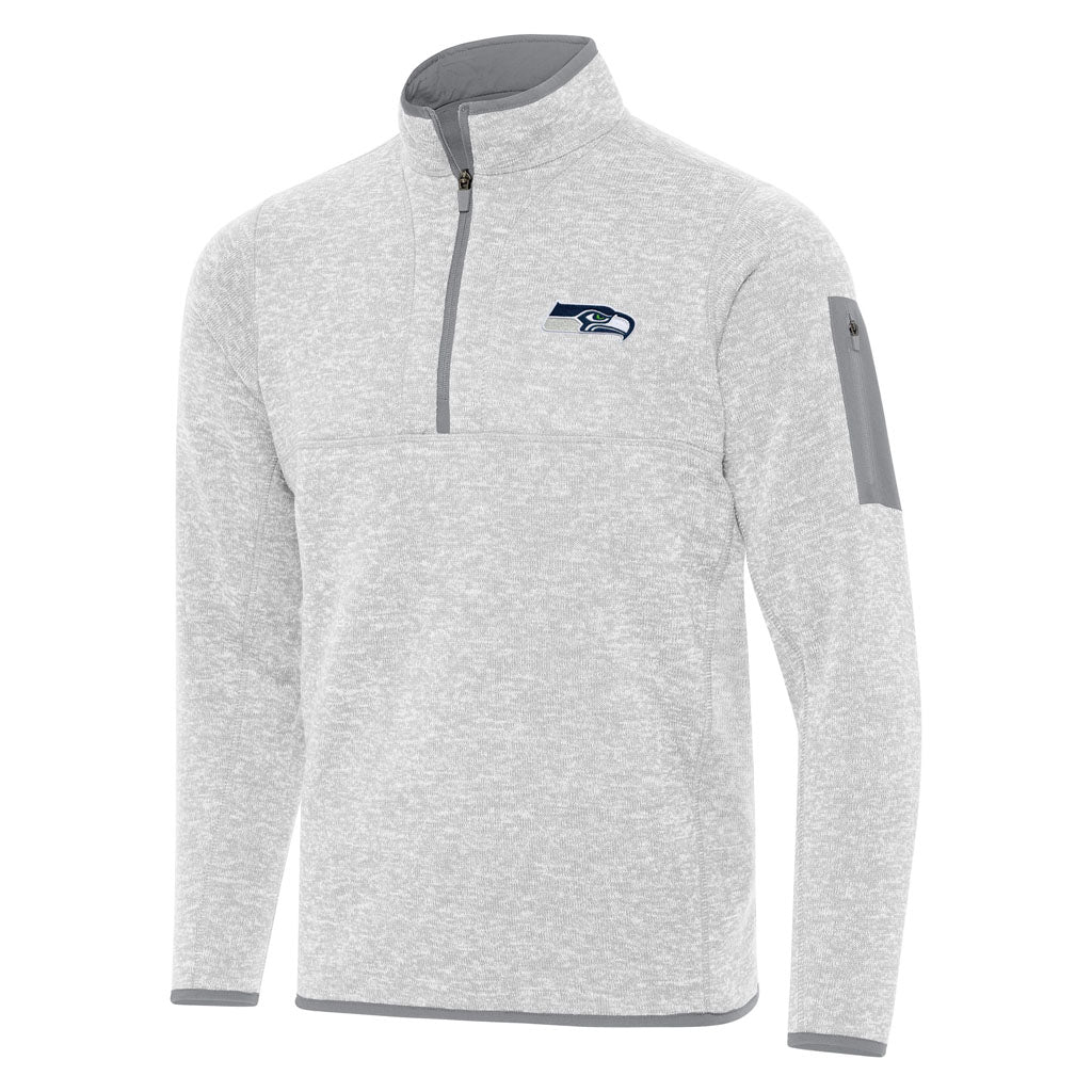NFL Seattle Seahawks Antigua Fortune 1/4 Zip Pullover Jacket - Light gray