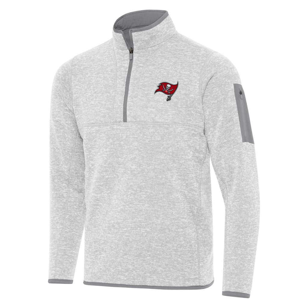 NFL Tampa Bay Buccaneers Antigua Fortune 1/4 Zip Pullover Jacket - Light gray