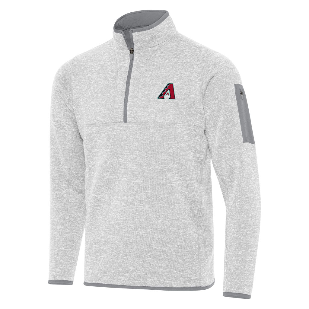 MLB Arizona Diamondbacks Antigua Fortune 1/4 Zip Pullover Jacket - Light gray