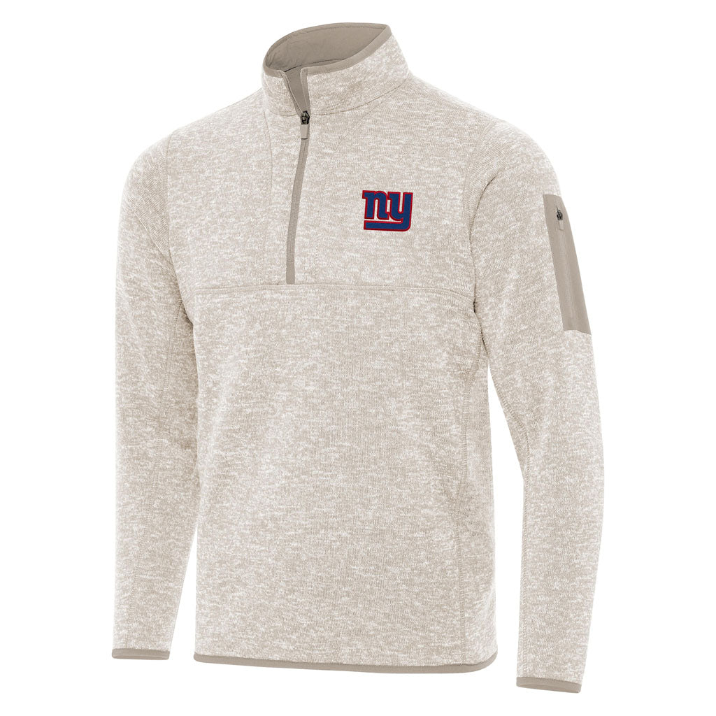 NFL New York Giants Antigua Fortune 1/4 Zip Pullover Jacket - Stone
