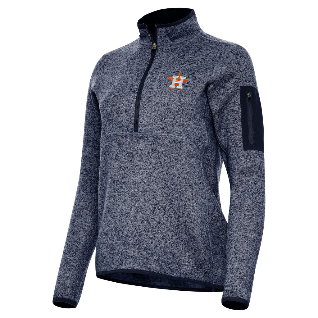 MLB Houston Astros Women's Antigua Fortune 1/2 Zip Pullover Jacket - Navy