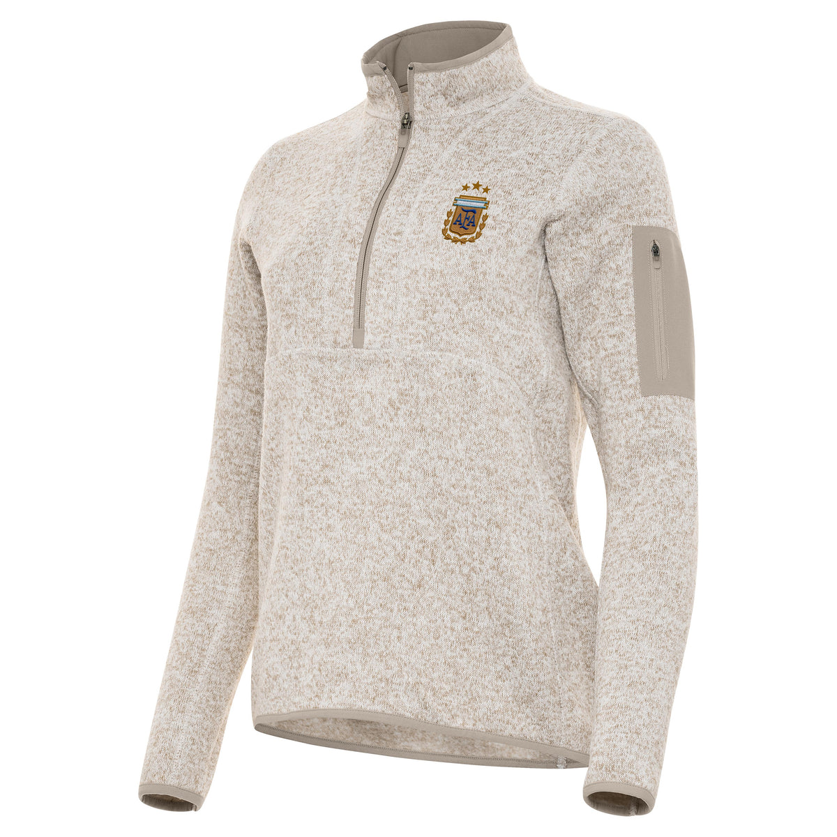 Argentina National Team Antigua Women's Fortune 1/2 Zip Pullover - Stone