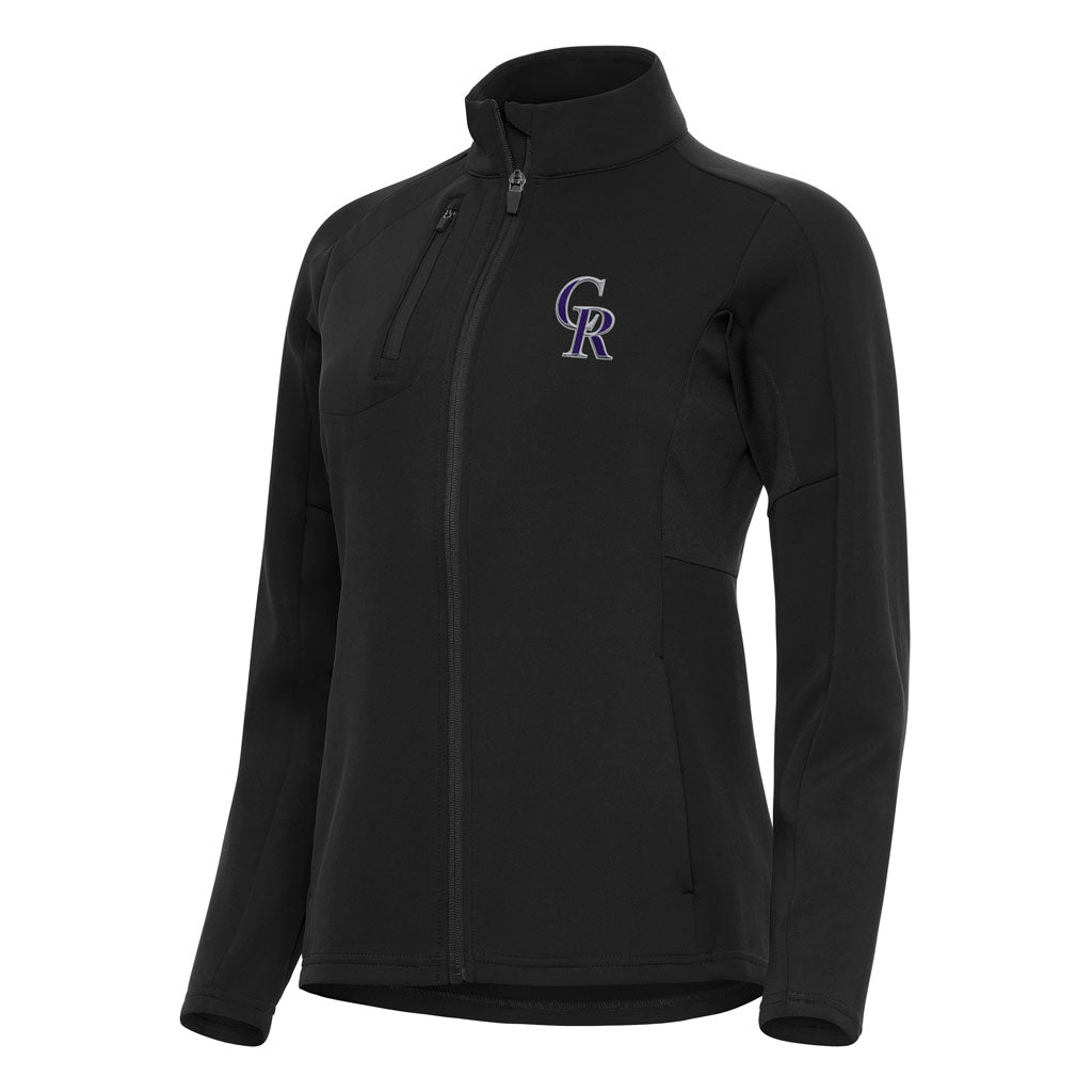 MLB Colorado Rockies Women's Antigua Generation Full Zip Jacket - Black