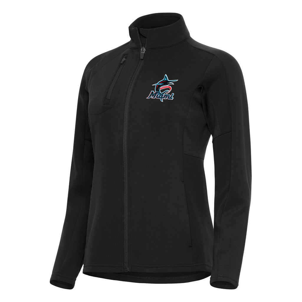 MLB Miami Marlins Women's Antigua Generation Full Zip Jacket - Black