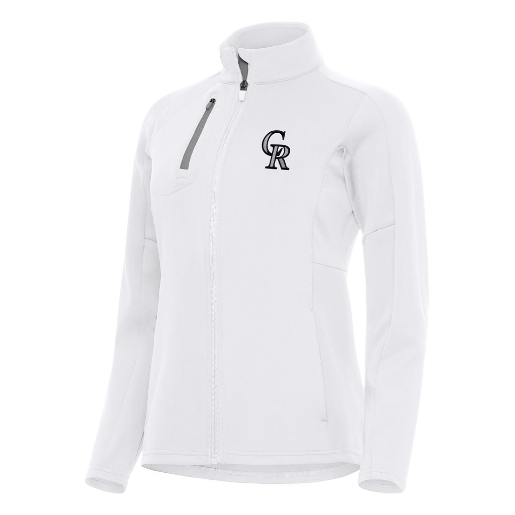 MLB Colorado Rockies Women's Antigua Generation Full Zip Jacket - White