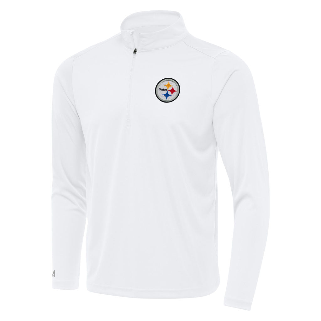 NFL Pittsburgh Steelers Antigua Tribute 1/4 Zip Pullover Jacket - White
