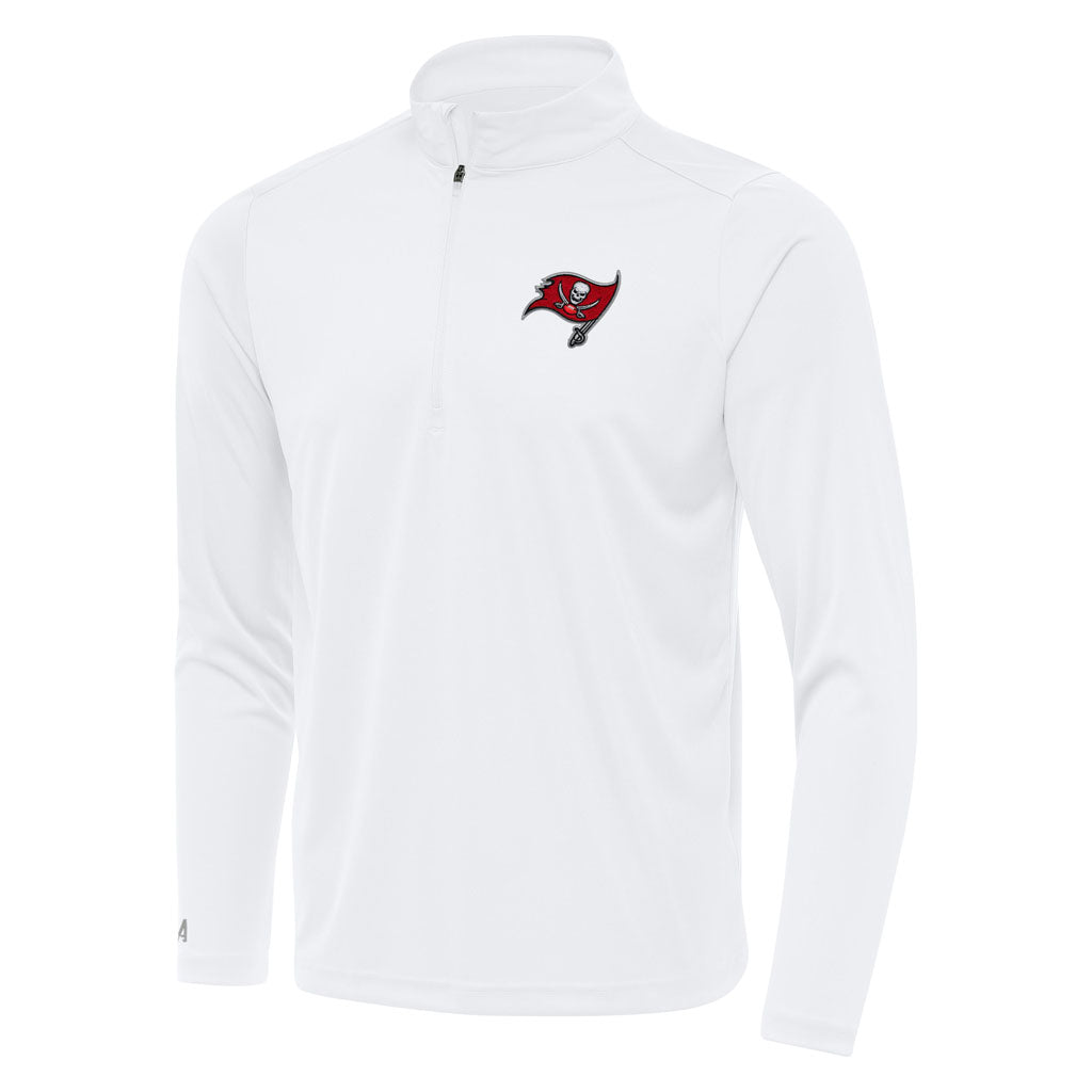 NFL Tampa Bay Buccaneers Antigua Tribute 1/4 Zip Pullover Jacket - White