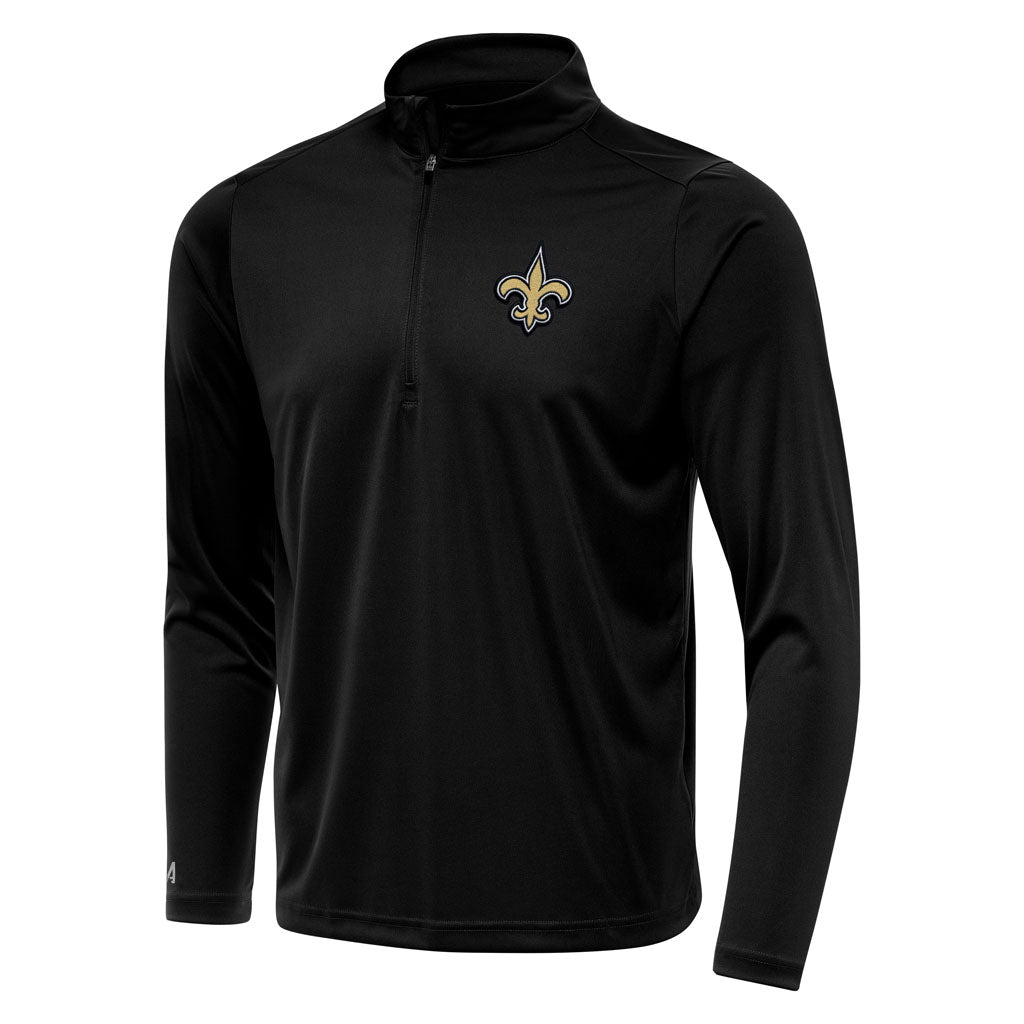 NFL New Orleans Saints Antigua Tribute 1/4 Zip Pullover Jacket - Black