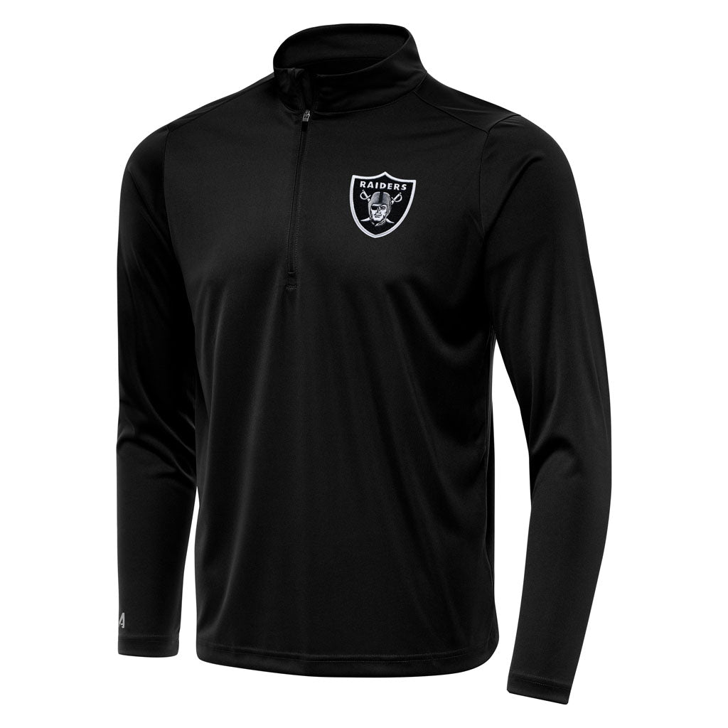 NFL Las Vegas Raiders Antigua Tribute 1/4 Zip Pullover Jacket - Black