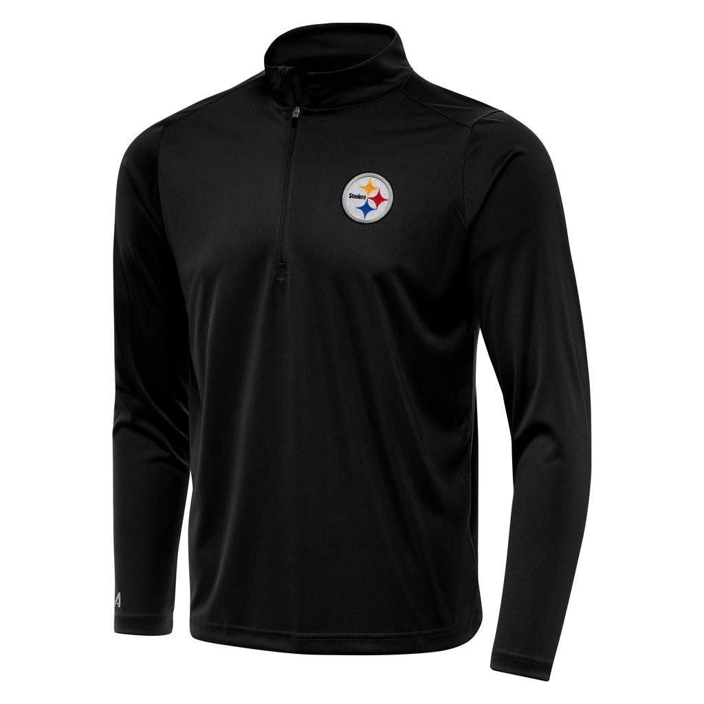 NFL Pittsburgh Steelers Antigua Tribute 1/4 Zip Pullover Jacket - Black