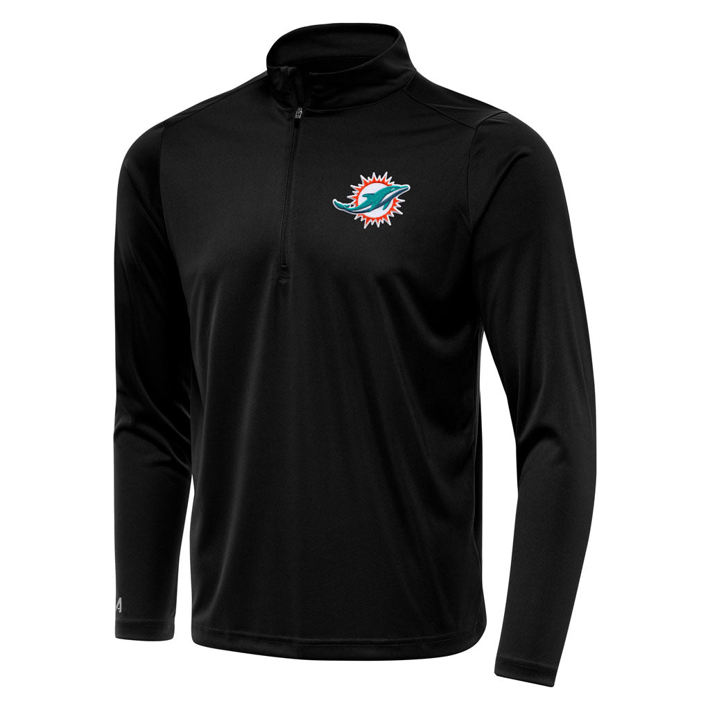 NFL Miami Dolphins Antigua Tribute 1/4 Zip Pullover Jacket - Black