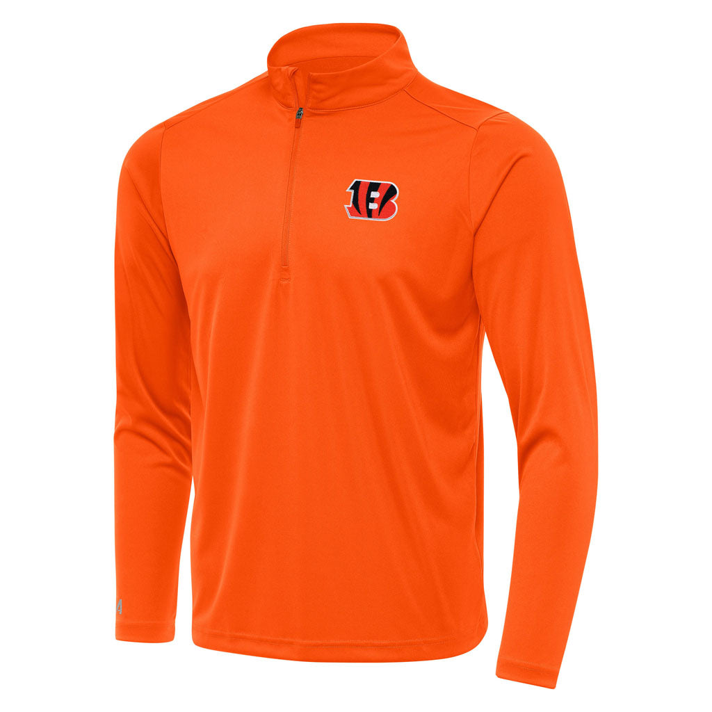 NFL Cincinnati Bengals Antigua Tribute 1/4 Zip Pullover Jacket - Orange