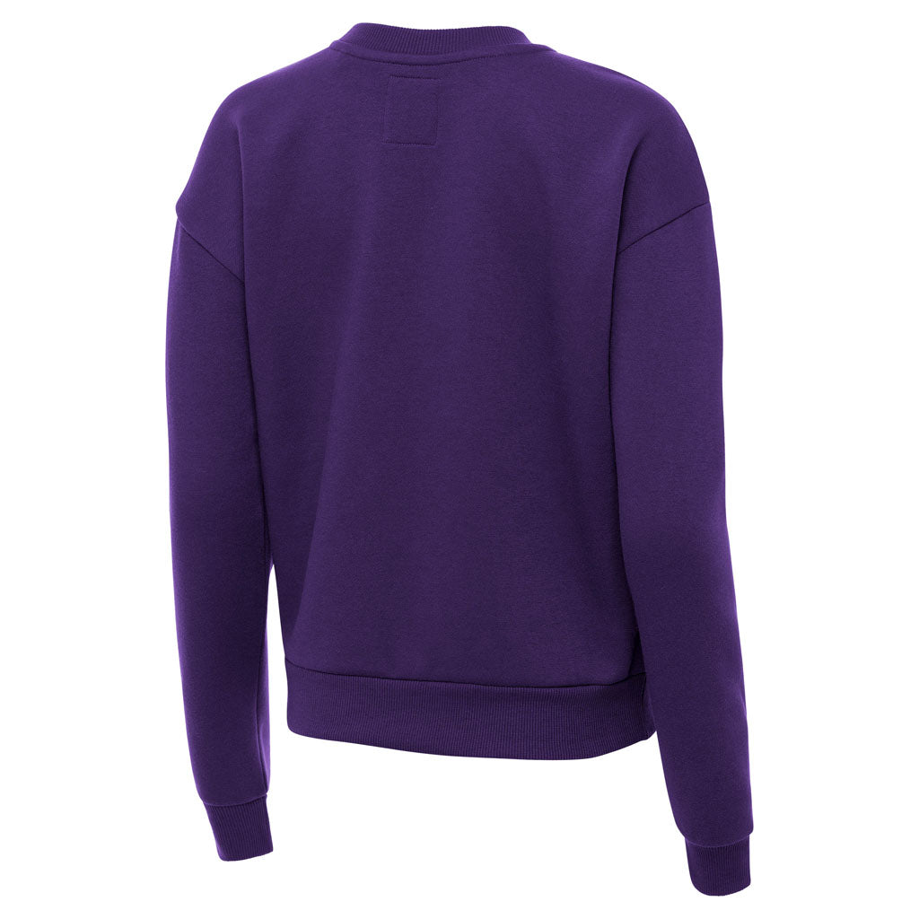NFL Minnesota Vikings Women's Antigua Full Front Victory Crewneck Sweater - Purple