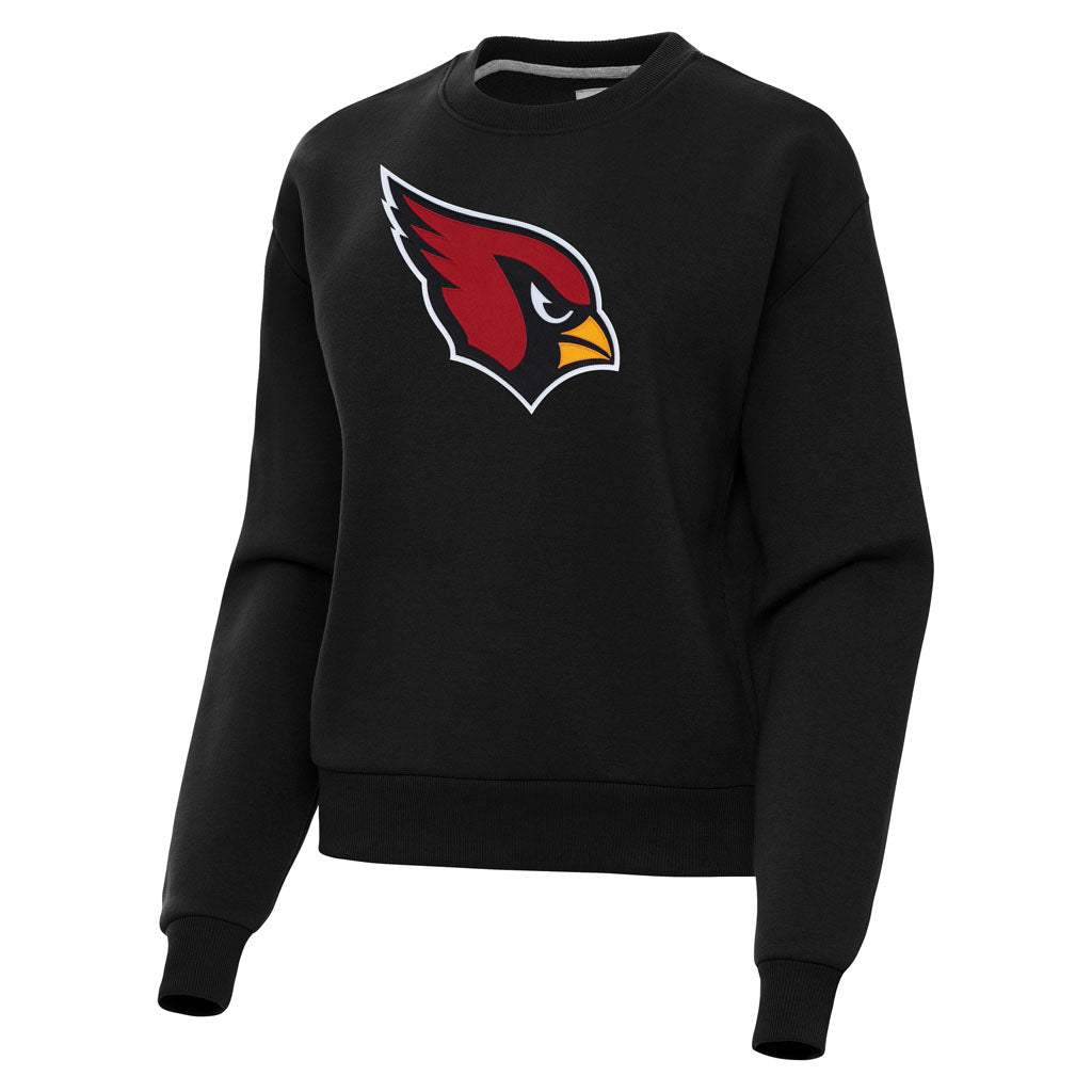 NFL Arizona Cardinals Women's Antigua Full Front Victory Crewneck Sweater - Black