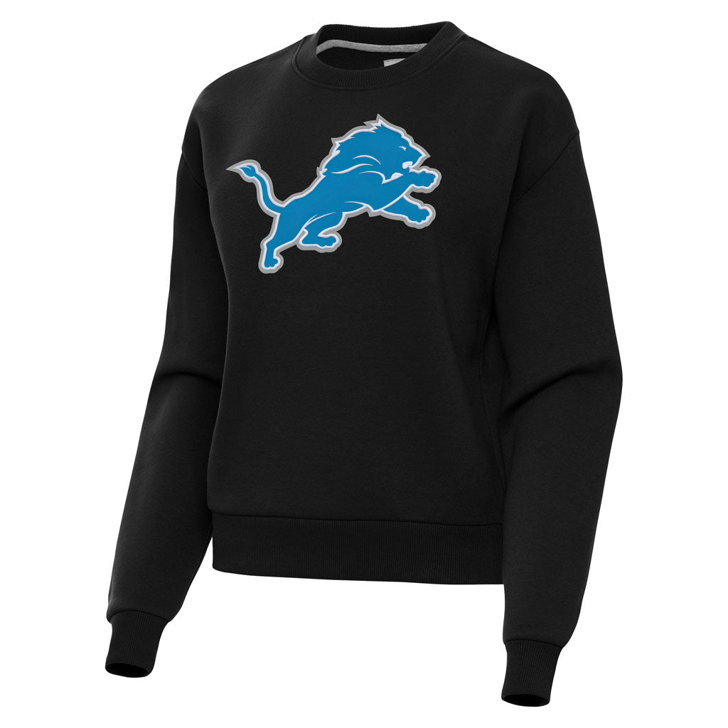 NFL Detroit Lions Women's Antigua Full Front Victory Crewneck Sweater - Black