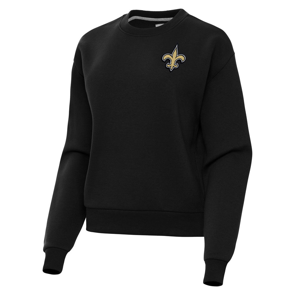 NFL New Orleans Saints Women's Antigua Victory Crewneck Sweater - Black