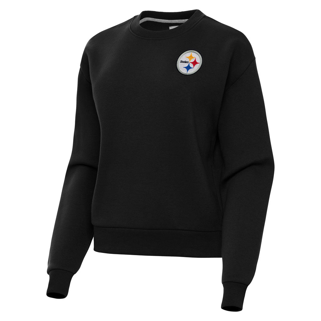 NFL Pittsburgh Steelers Women's Antigua Victory Crewneck Sweater - Black