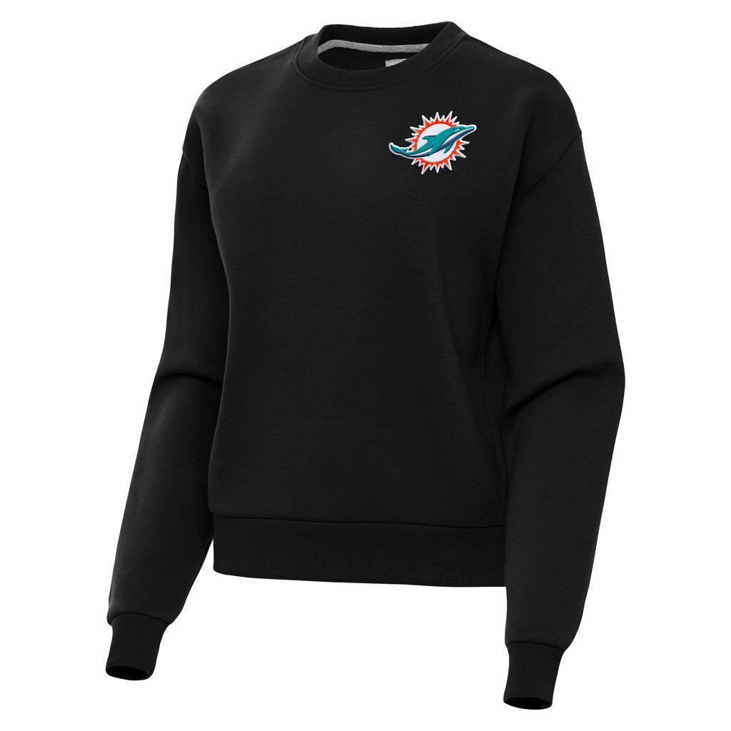 NFL Miami Dolphins Women's Antigua Victory Crewneck Sweater - Black