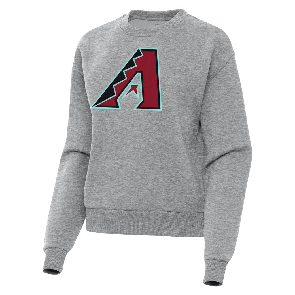MLB Arizona Diamondbacks Women's Antigua Full Front Victory Crewneck Sweater - Heather gray