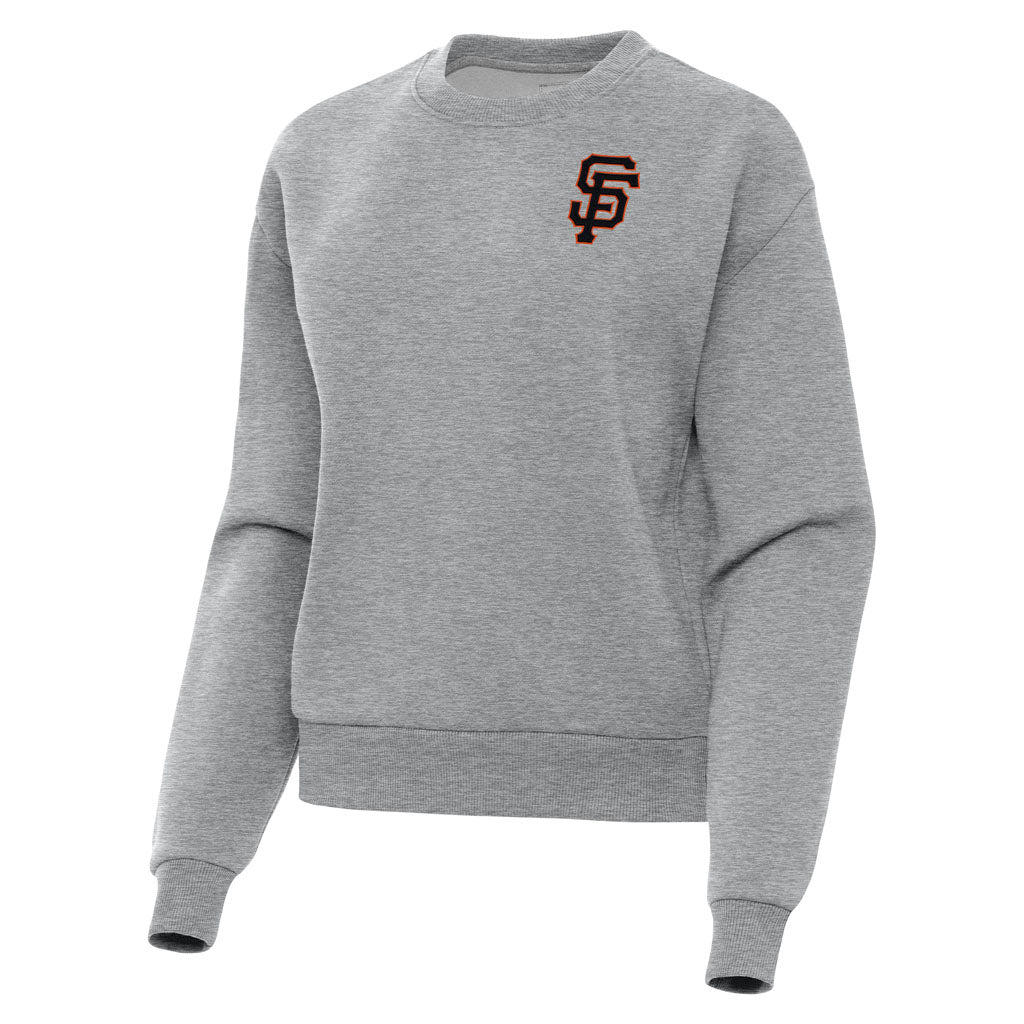 MLB San Francisco Giants Women's Antigua Victory Crewneck Sweater - Heather gray