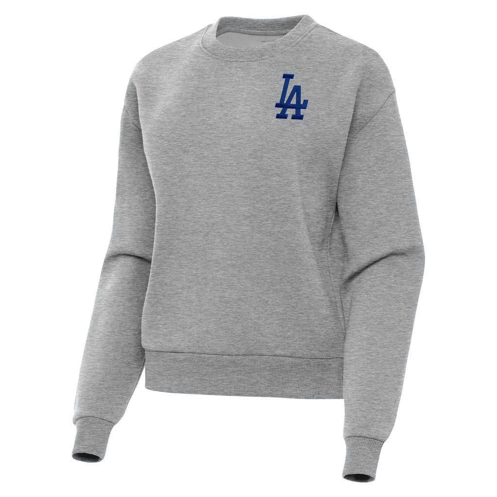 MLB Los Angeles Dodgers Women's Antigua Victory Crewneck Sweater - Heather gray