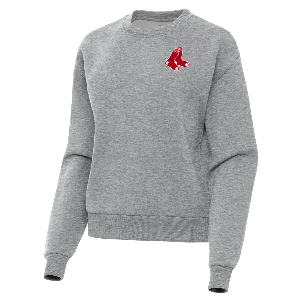 MLB Boston Red Sox Women's Antigua Victory Crewneck Sweater - Heather gray
