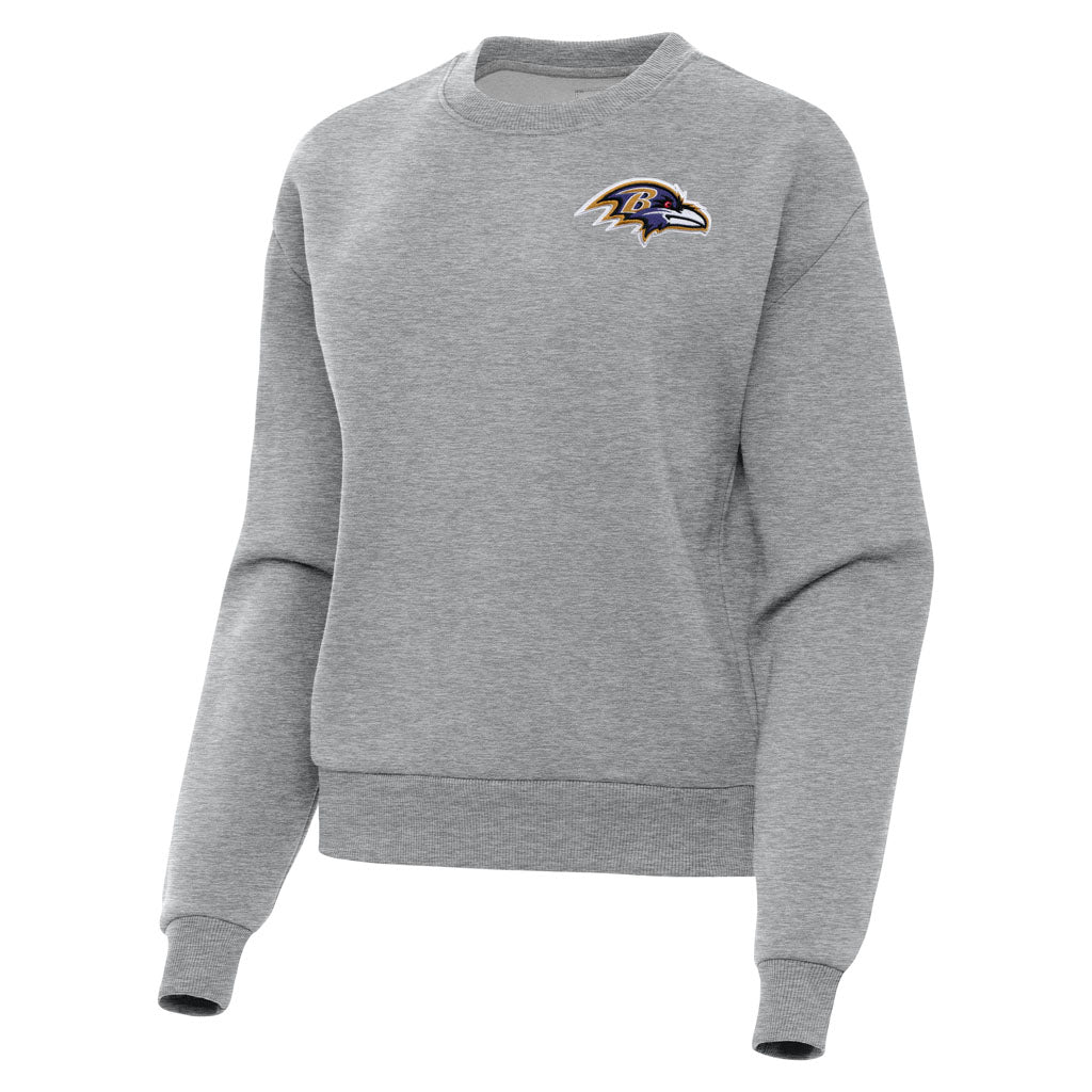 NFL Baltimore Ravens Women's Antigua Victory Crewneck Sweater - Heather gray