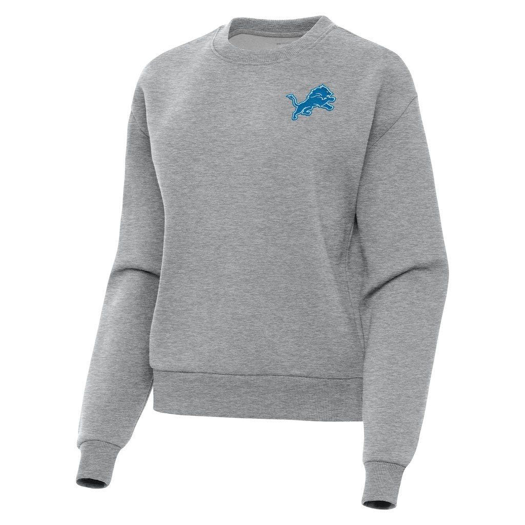 NFL Detroit Lions Women's Antigua Victory Crewneck Sweater - Heather gray