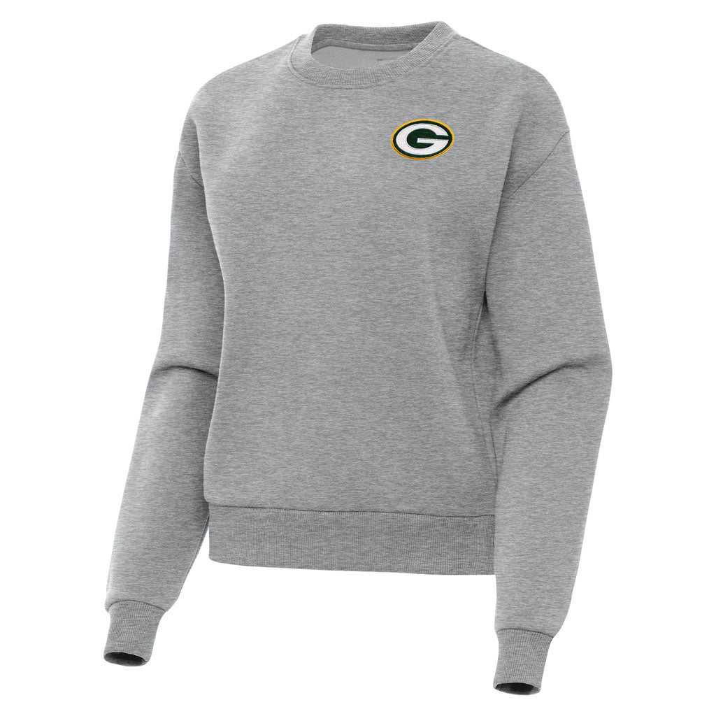 NFL Green Bay Packers Women's Antigua Victory Crewneck Sweater - Heather gray