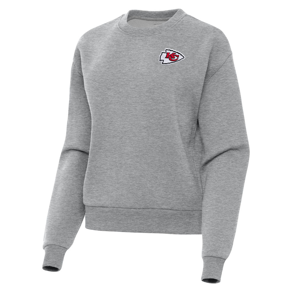NFL Kansas City Chiefs Women's Antigua Victory Crewneck Sweater - Heather gray