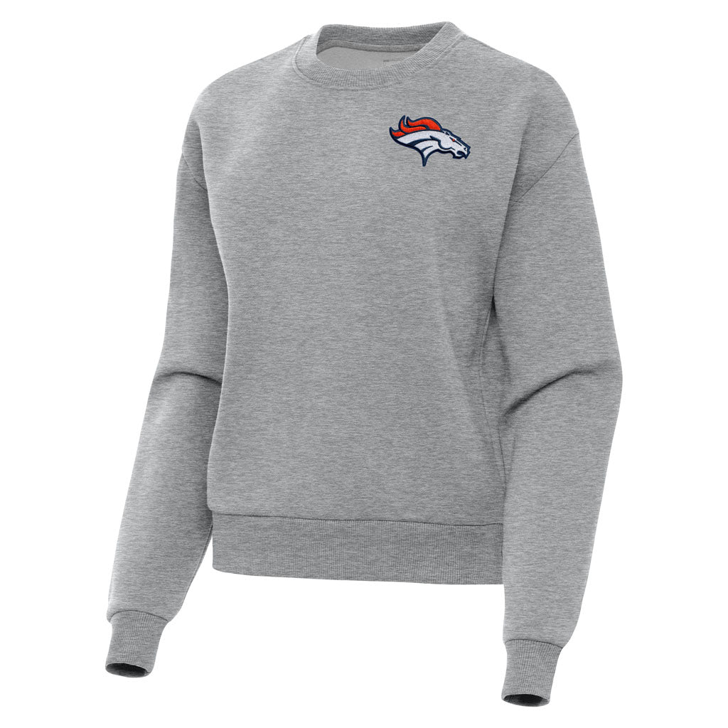 NFL Denver Broncos Women's Antigua Victory Crewneck Sweater - Heather gray