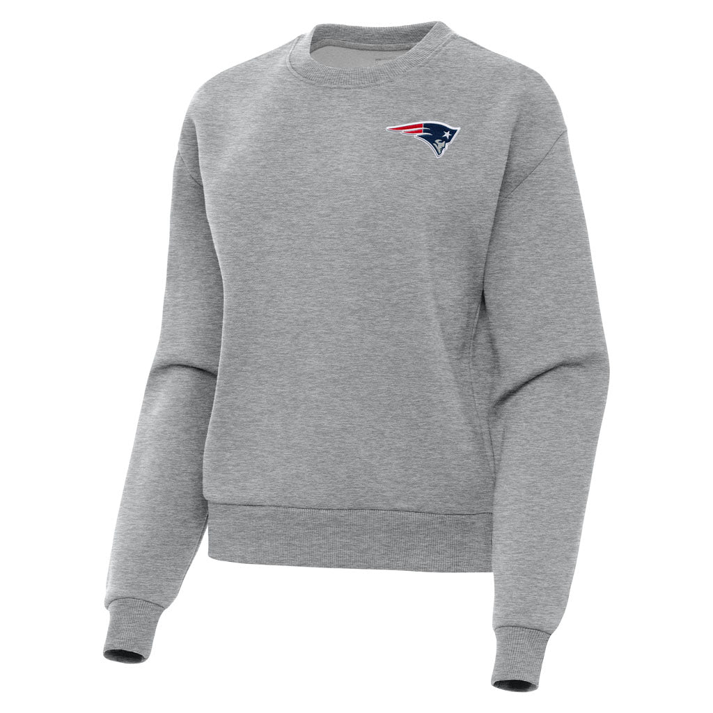 NFL New England Patriots Women's Antigua Victory Crewneck Sweater - Heather gray