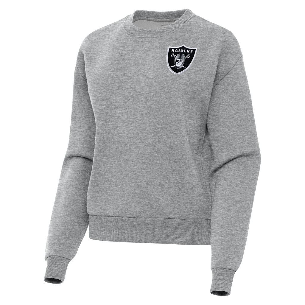 NFL Las Vegas Raiders Women's Antigua Victory Crewneck Sweater - Heather gray