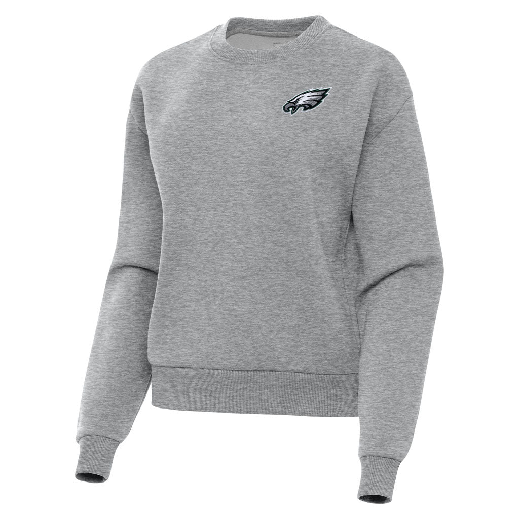NFL Philadelphia Eagles Women's Antigua Victory Crewneck Sweater - Heather gray