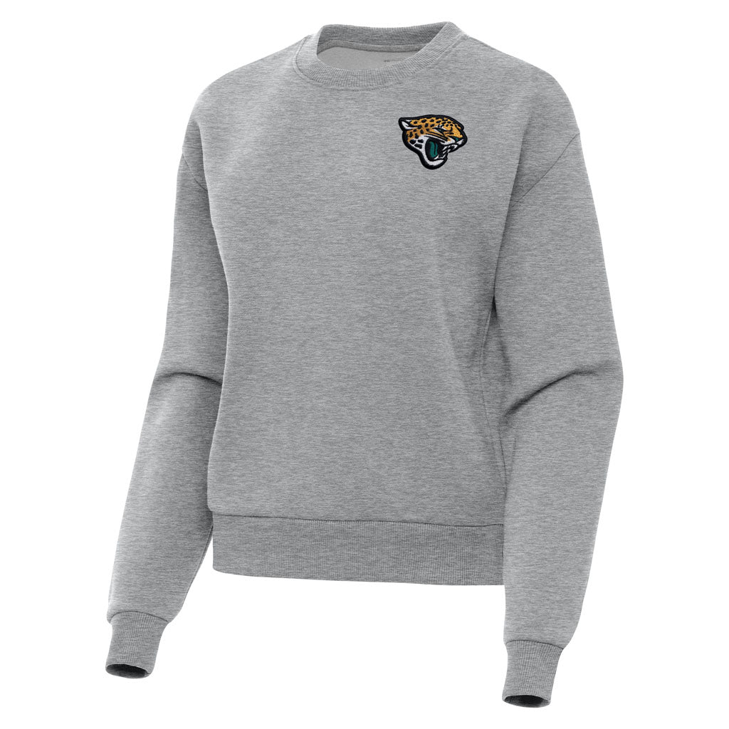 NFL Jacksonville Jaguars Women's Antigua Victory Crewneck Sweater - Heather gray