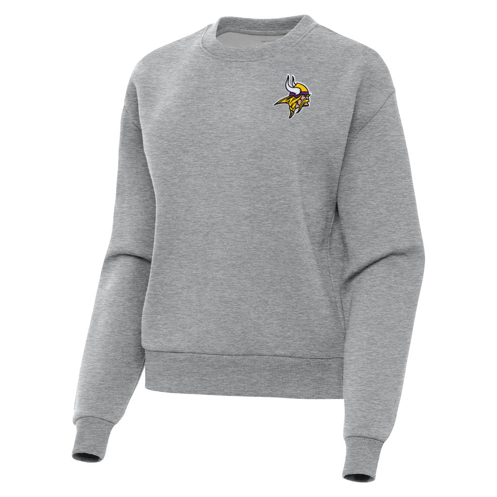 NFL Minnesota Vikings Women's Antigua Victory Crewneck Sweater - Heather gray