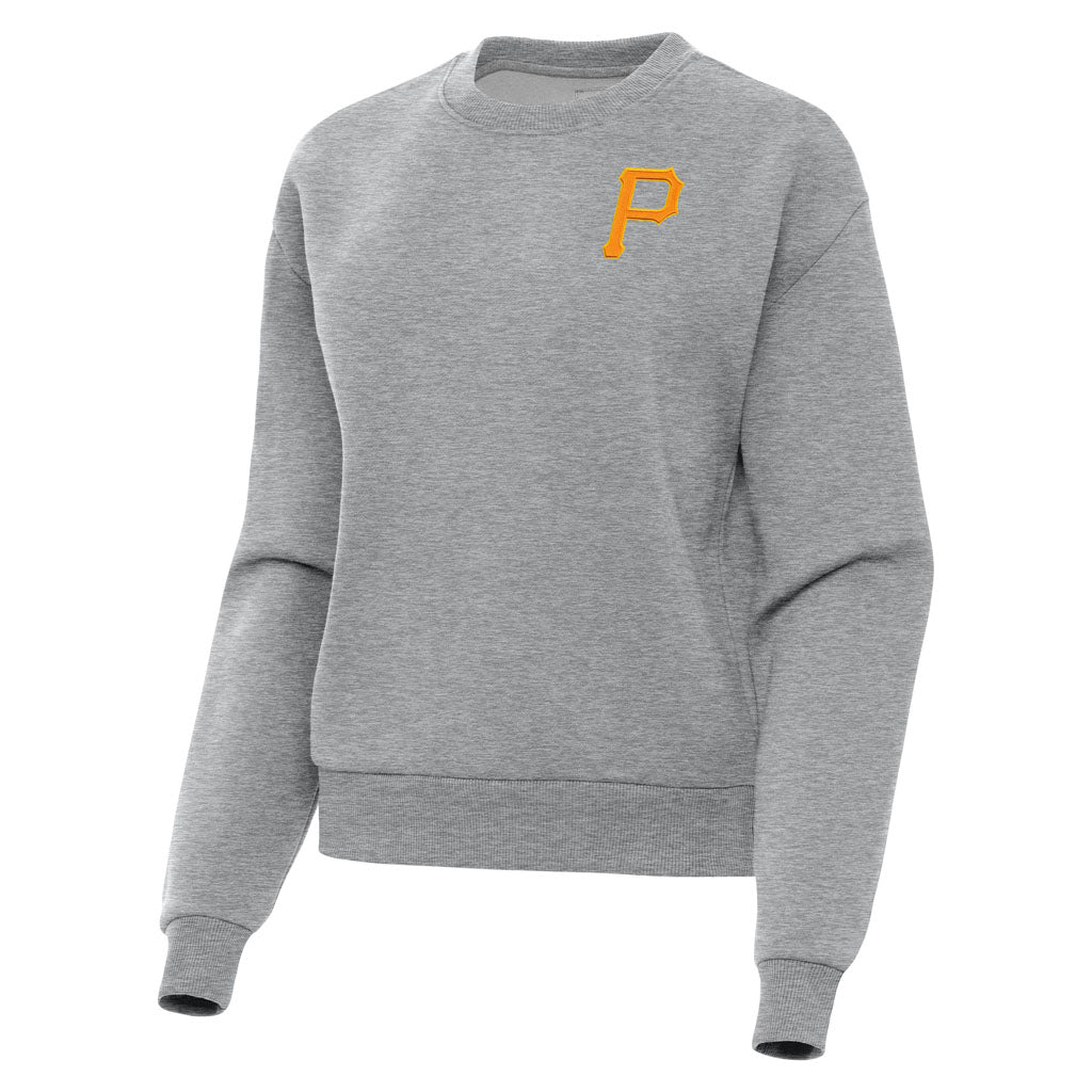 MLB Pittsburgh Pirates Women's Antigua Victory Crewneck Sweater - Heather gray
