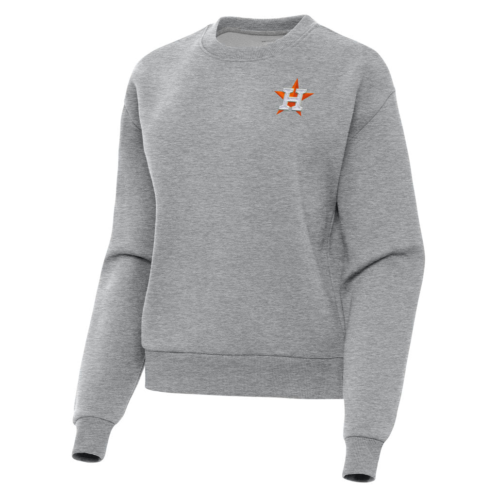 MLB Houston Astros Women's Antigua Victory Crewneck Sweater - Heather gray