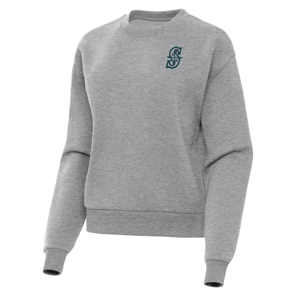 MLB Seattle Mariners Women's Antigua Victory Crewneck Sweater - Heather gray