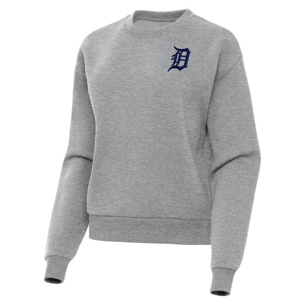 MLB Detroit Tigers Women's Antigua Victory Crewneck Sweater - Heather gray