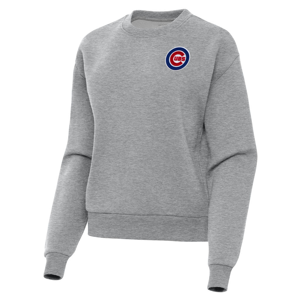 MLB Chicago Cubs Women's Antigua Victory Crewneck Sweater - Heather gray