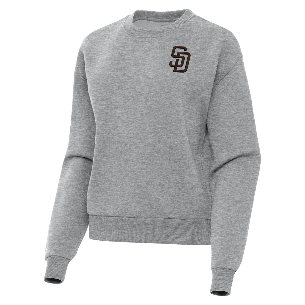 MLB San Diego Padres Women's Antigua Victory Crewneck Sweater - Heather gray