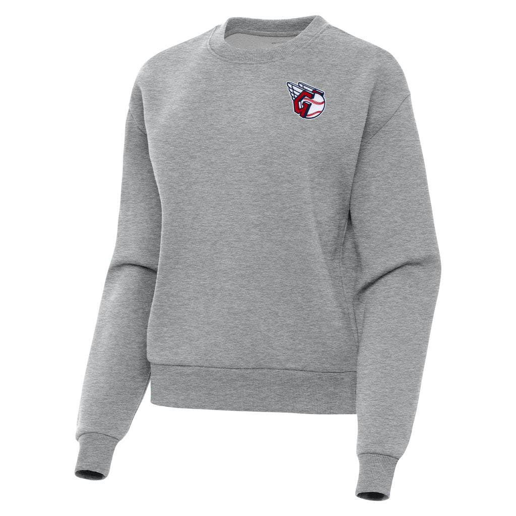 MLB Cleveland Guardians Women's Antigua Victory Crewneck Sweater - Heather gray