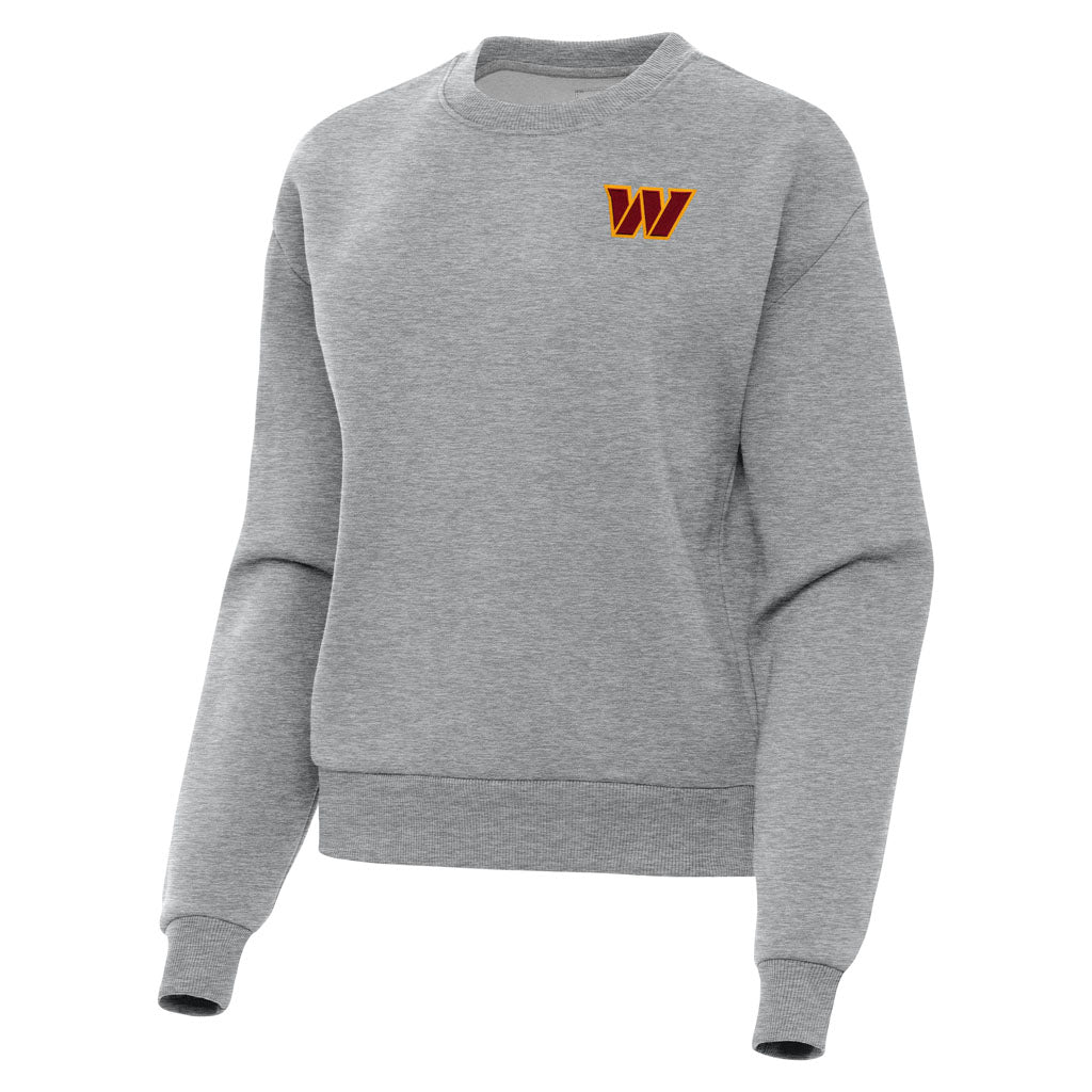 NFL Washington Commanders Women's Antigua Victory Crewneck Sweater - Heather gray